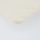 CHANEL Matelasse Clutch Bag Canvas White Silver CC Auth 154040-9