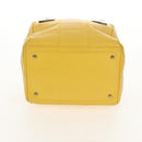 CHANEL Choco Bar Hand Bag Caviar Skin Yellow Silver CC Auth 154042V-12