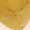 CHANEL Choco Bar Hand Bag Caviar Skin Yellow Silver CC Auth 154042V-13