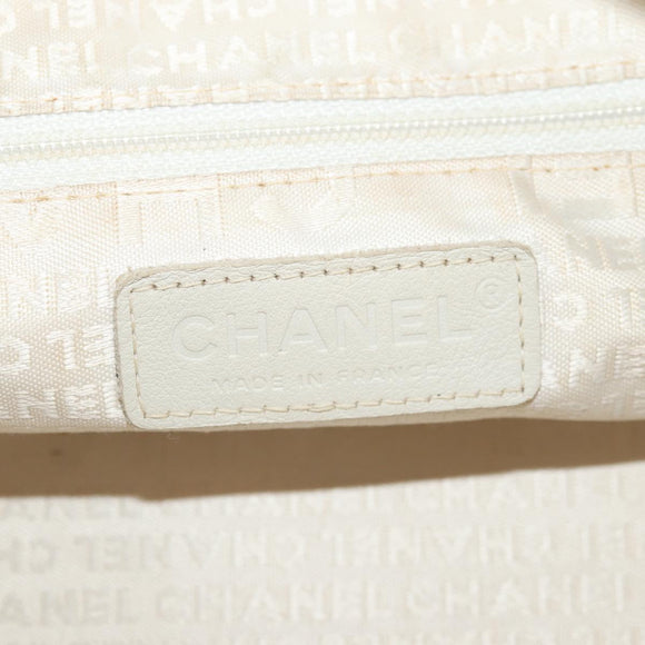 CHANEL Choco Bar Hand Bag Caviar Skin Yellow Silver CC Auth 154042V