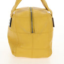 CHANEL Choco Bar Hand Bag Caviar Skin Yellow Silver CC Auth 154042V-4