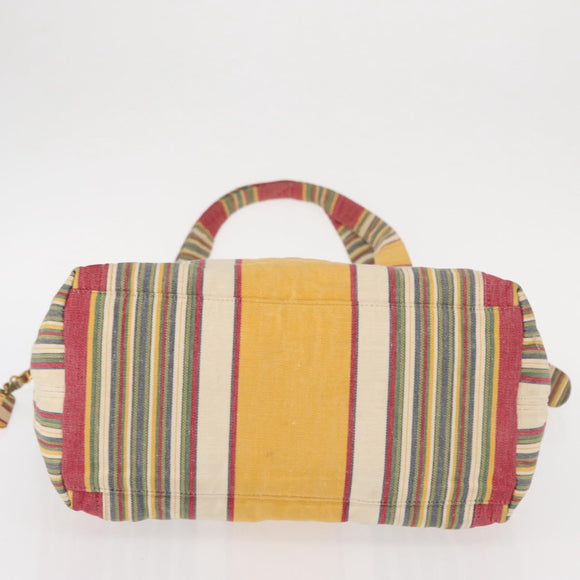 CHANEL Tote Bag Canvas Multicolor Gold CC Auth 154043