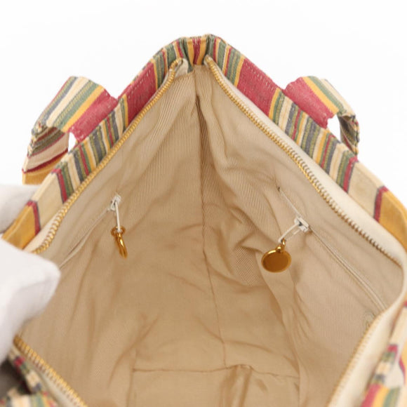 CHANEL Tote Bag Canvas Multicolor Gold CC Auth 154043