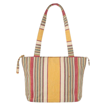 CHANEL Tote Bag Canvas Multicolor Gold CC Auth 154043 - 0