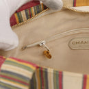 CHANEL Tote Bag Canvas Multicolor Gold CC Auth 154043-22
