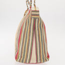 CHANEL Tote Bag Canvas Multicolor Gold CC Auth 154043-4