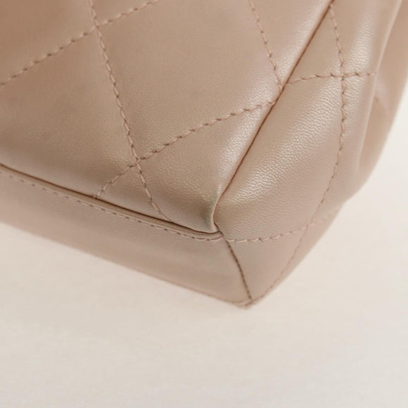 CHANEL Matelasse Hand Bag Leather Pink Silver CC Auth 154045V