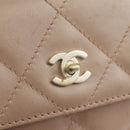 CHANEL Matelasse Hand Bag Leather Pink Silver CC Auth 154045V-16