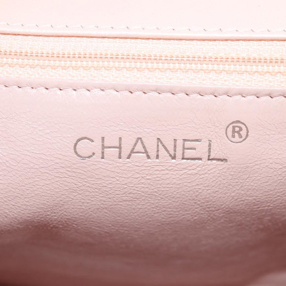 CHANEL Matelasse Hand Bag Leather Pink Silver CC Auth 154045V