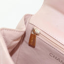 CHANEL Matelasse Hand Bag Leather Pink Silver CC Auth 154045V-23