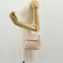 CHANEL Matelasse Hand Bag Leather Pink Silver CC Auth 154045V-27