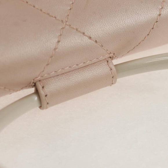 CHANEL Matelasse Hand Bag Leather Pink Silver CC Auth 154045V