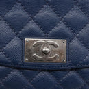 CHANEL Matelasse Chain Shoulder Bag Caviar Skin Navy CC Auth 154046SAM-14