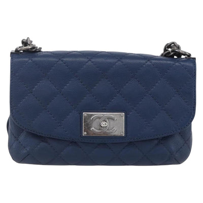 CHANEL Matelasse Chain Shoulder Bag Caviar Skin Navy CC Auth 154046SAM - 0