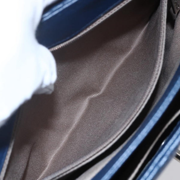 CHANEL Matelasse Chain Shoulder Bag Caviar Skin Navy CC Auth 154046SAM