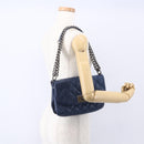 CHANEL Matelasse Chain Shoulder Bag Caviar Skin Navy CC Auth 154046SAM-25