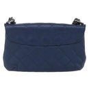 CHANEL Matelasse Chain Shoulder Bag Caviar Skin Navy CC Auth 154046SAM-3