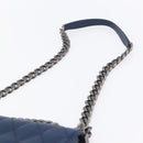 CHANEL Matelasse Chain Shoulder Bag Caviar Skin Navy CC Auth 154046SAM-8