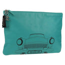 CHANEL Clutch Bag Lamb Skin Emerald Green CC Auth 154047V-1