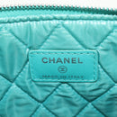 CHANEL Clutch Bag Lamb Skin Emerald Green CC Auth 154047V-15
