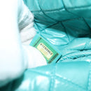 CHANEL Clutch Bag Lamb Skin Emerald Green CC Auth 154047V-19