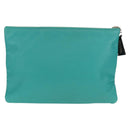 CHANEL Clutch Bag Lamb Skin Emerald Green CC Auth 154047V-3
