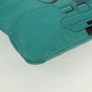 CHANEL Clutch Bag Lamb Skin Emerald Green CC Auth 154047V-8