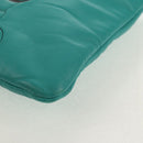 CHANEL Clutch Bag Lamb Skin Emerald Green CC Auth 154047V-9