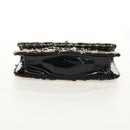 CHANEL Chain Shoulder Bag Tweed Black Silver CC Auth 154048V-10