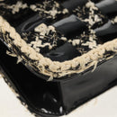 CHANEL Chain Shoulder Bag Tweed Black Silver CC Auth 154048V-11