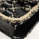 CHANEL Chain Shoulder Bag Tweed Black Silver CC Auth 154048V-12