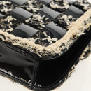 CHANEL Chain Shoulder Bag Tweed Black Silver CC Auth 154048V-14