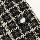 CHANEL Chain Shoulder Bag Tweed Black Silver CC Auth 154048V-17