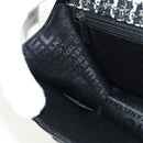 CHANEL Chain Shoulder Bag Tweed Black Silver CC Auth 154048V-21