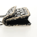 CHANEL Chain Shoulder Bag Tweed Black Silver CC Auth 154048V-4