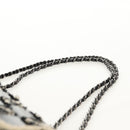 CHANEL Chain Shoulder Bag Tweed Black Silver CC Auth 154048V-8