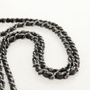CHANEL Chain Shoulder Bag Tweed Black Silver CC Auth 154048V-9
