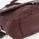 CHANEL Wild Stitch Chain Shoulder Bag Calf Skin Brown CC Auth 154049SAM-16