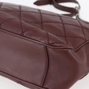 CHANEL Wild Stitch Chain Shoulder Bag Calf Skin Brown CC Auth 154049SAM-17