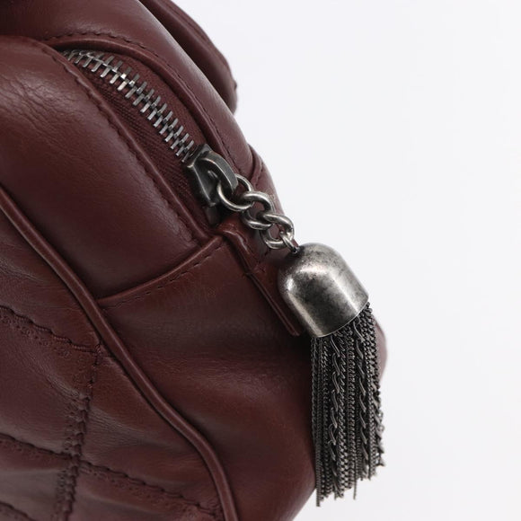 CHANEL Wild Stitch Chain Shoulder Bag Calf Skin Brown CC Auth 154049SAM