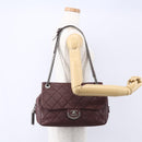 CHANEL Wild Stitch Chain Shoulder Bag Calf Skin Brown CC Auth 154049SAM-26