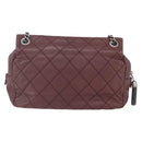 CHANEL Wild Stitch Chain Shoulder Bag Calf Skin Brown CC Auth 154049SAM-2