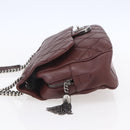 CHANEL Wild Stitch Chain Shoulder Bag Calf Skin Brown CC Auth 154049SAM-3