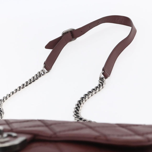 CHANEL Wild Stitch Chain Shoulder Bag Calf Skin Brown CC Auth 154049SAM