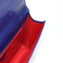 CELINE Circle Clutch Bag Leather Multicolor Gold Auth 154051V-19