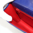 CELINE Circle Clutch Bag Leather Multicolor Gold Auth 154051V-20