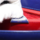 CELINE Circle Clutch Bag Leather Multicolor Gold Auth 154051V-11