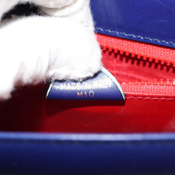 CELINE Circle Clutch Bag Leather Multicolor Gold Auth 154051V