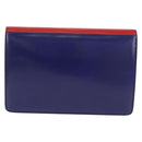 CELINE Circle Clutch Bag Leather Multicolor Gold Auth 154051V-2