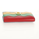 CELINE Circle Clutch Bag Leather Multicolor Gold Auth 154051V-5